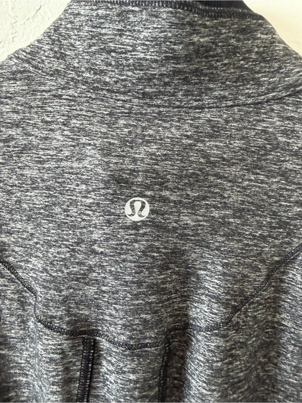 Grey Heather Quarter-Zip Pullover with Textured Front - Picture 7 of 8